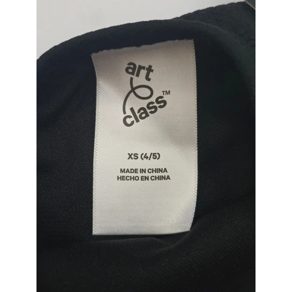 Art Class Girls Black Scalloped Cut Out One Piece Swimsuit XS 4/5 NWT